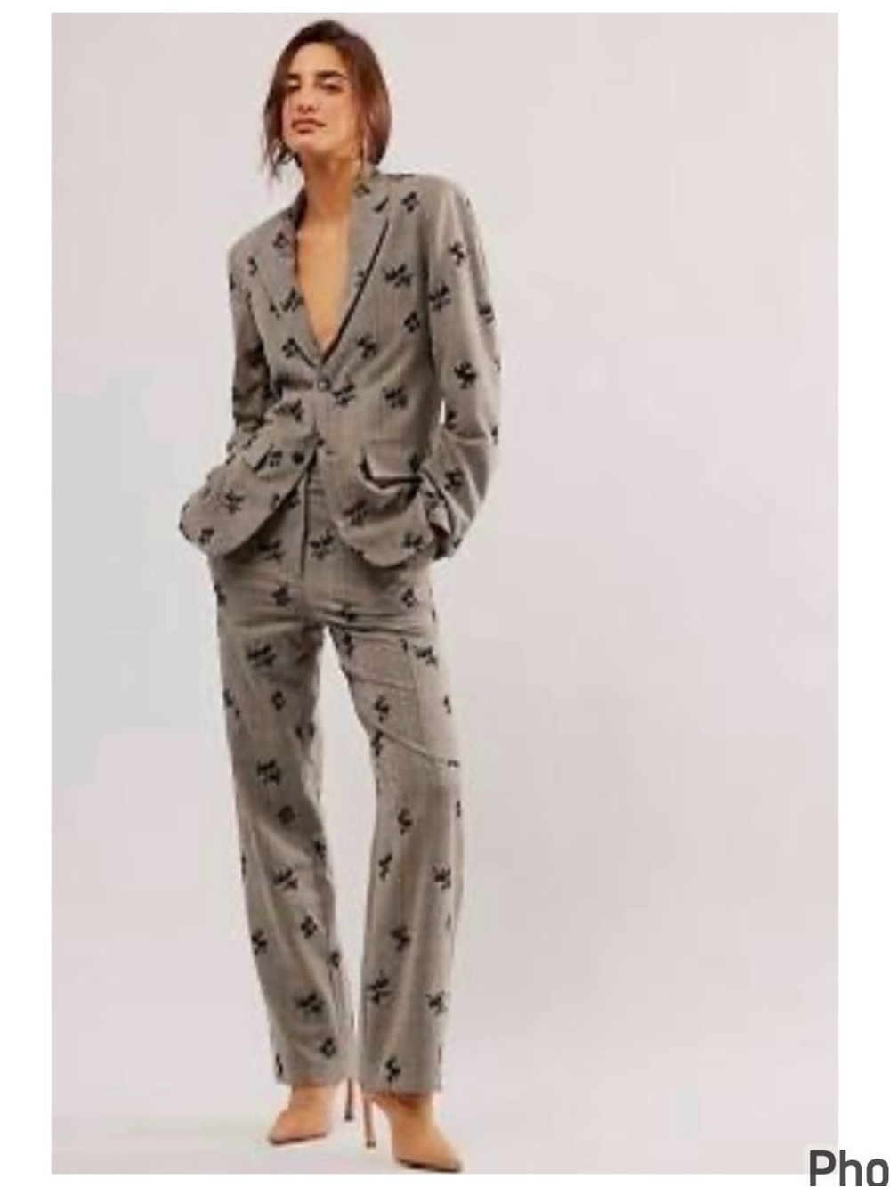 Free People Driftwood Embroidered Blazer M NWT